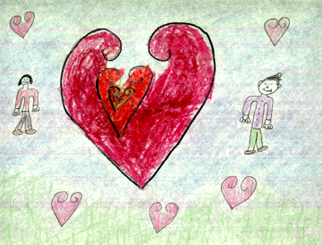 The drawing shows a heart within a heart.