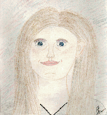 Stacey drew a self-portrait.