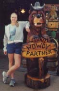 This is a photograph of Tracy at Knott's Berry Farm.