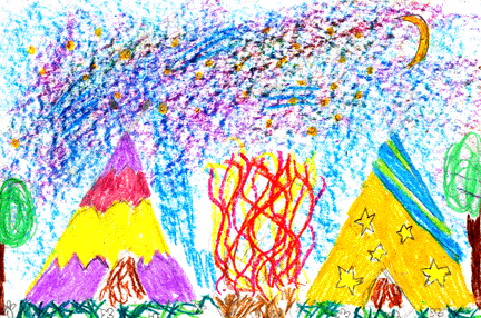 Marissa's drawing of a Kiowa village