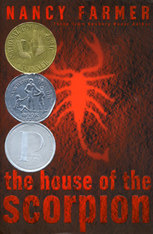 The book jacket shows a red scorpion.