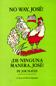 The book jacket shows a red rooster on a green background.