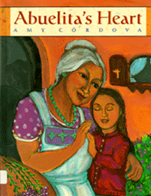 The book jacket shows abuelita, grandmother, hugging her granddaughter.