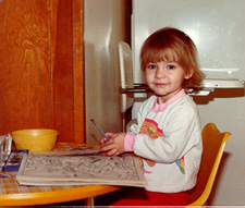 This is Jamie at the age of 2, painting.