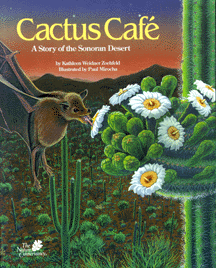 The book jacket shows a bat feeding on the nectar of saguaro cactus flowers.