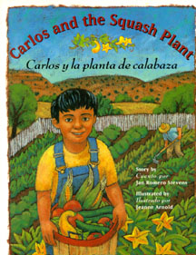 The book jacket shows Carlos gardening.