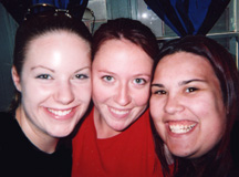 This is a photograph of Kelly (right) and her friends.