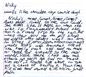 This is Joe's story about his rock named "Nicky."