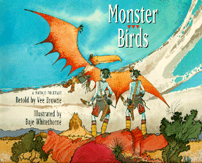 The book jacket shows two boys on top of a hill with a huge bird flying overhead.