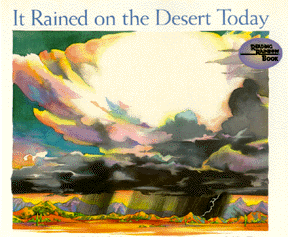 The book jacket shows a huge cloudburst over the desert.