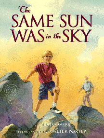The book jacket shows a boy and his grandfather climbing rocks carved with petroglyphs.