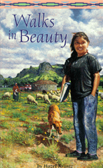 The book jacket shows a Navajo girl going off to school; her hogan, grandmother, dog, and sheep are in the background.